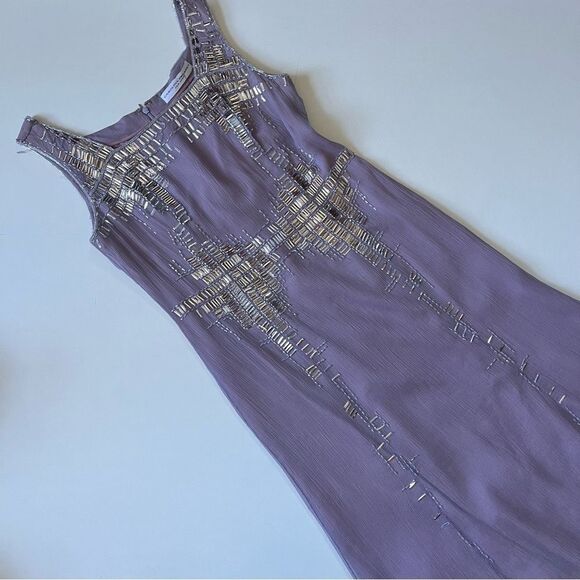 Carolina Herrera Silk Sequins Purple Dress - Picture 8 of 16